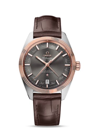 Omega Globemaster Annual Calendar Stainless Steel / Sedna Gold / Grey
